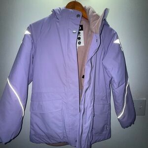 Molo Pastel Lavender and Fur Coat Snow Jacket Ski